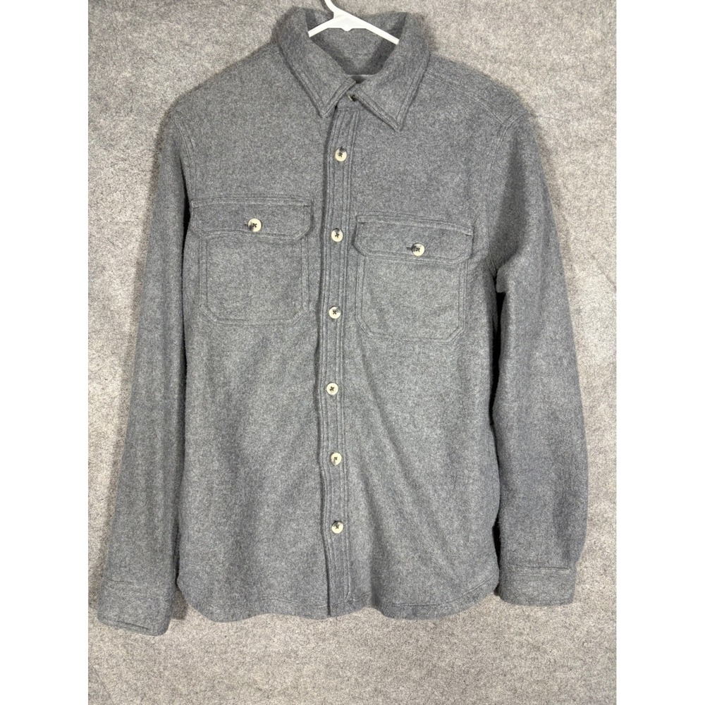 Original Supersoft by Bruno Milano Mens Gray Fleece Button Down Shirt Small S